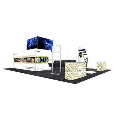 Visualizzazione Cina Prezzo di fabbrica su misura pubblicità con schermo LED Exhibition Booth design